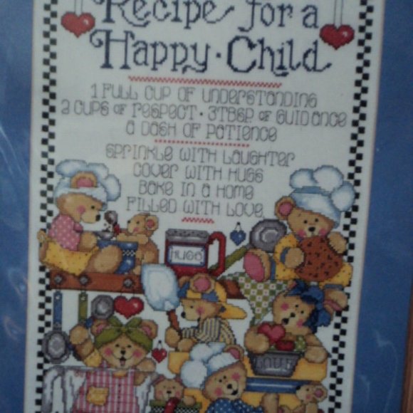 cross stitch kit~ Design Works~ "Recipe For A Happy Child" - Picture 2 of 3